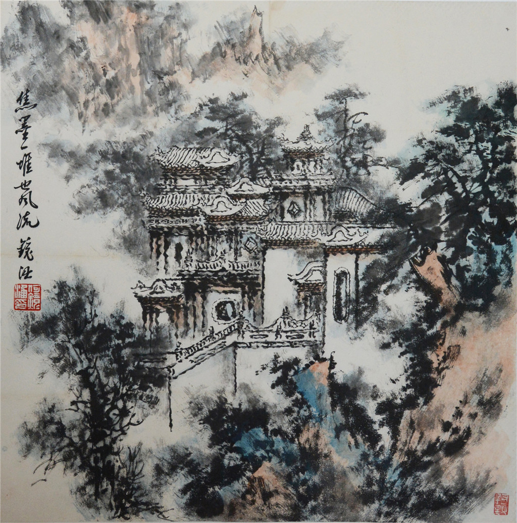 何镜涵 （1923-2008） 寺院  