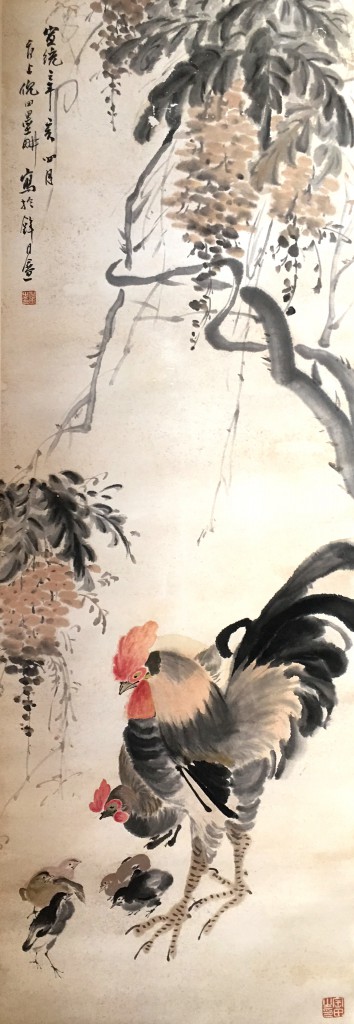 清 倪田（1855-1919）群鸡图