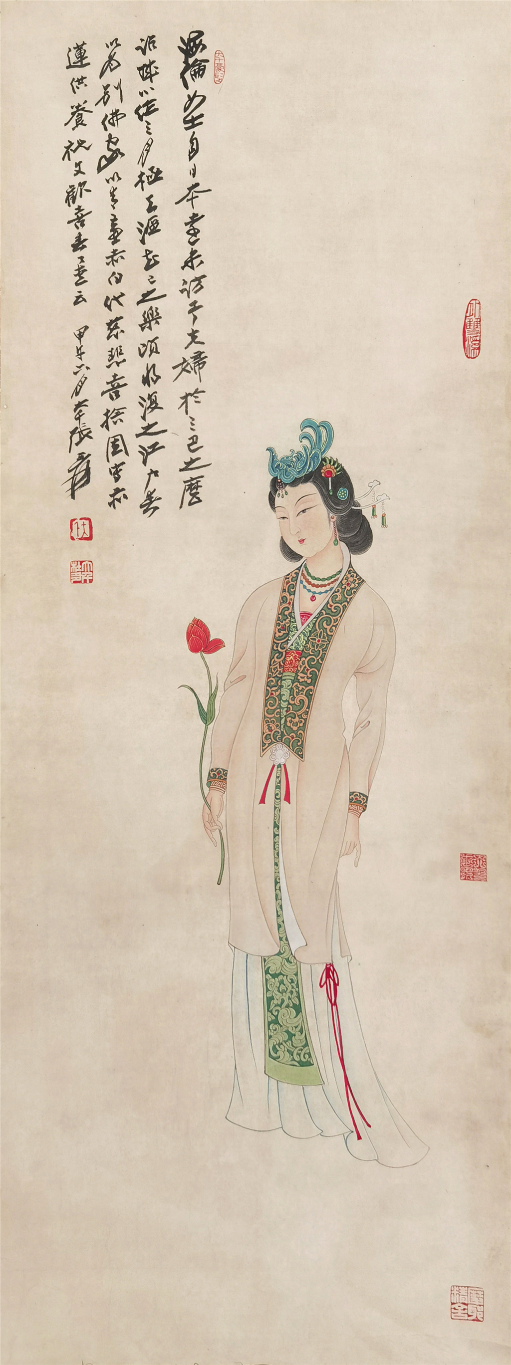 张大千     仕女