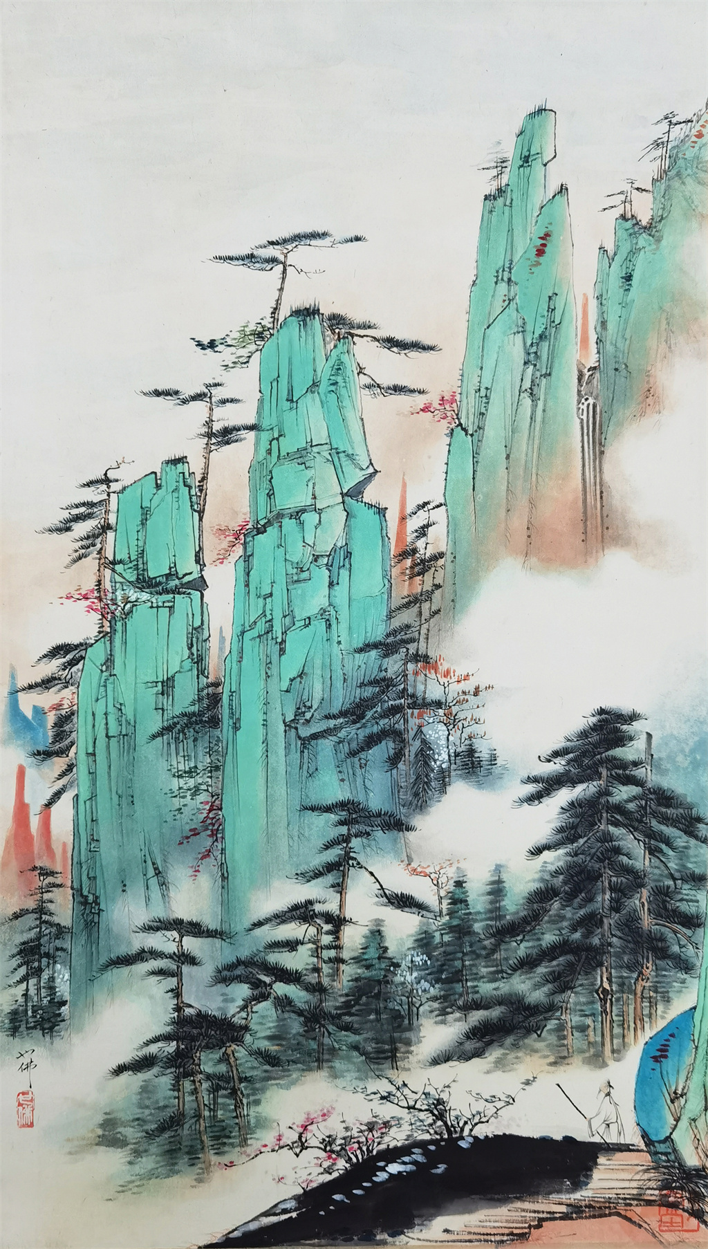 胡也佛      青绿山水