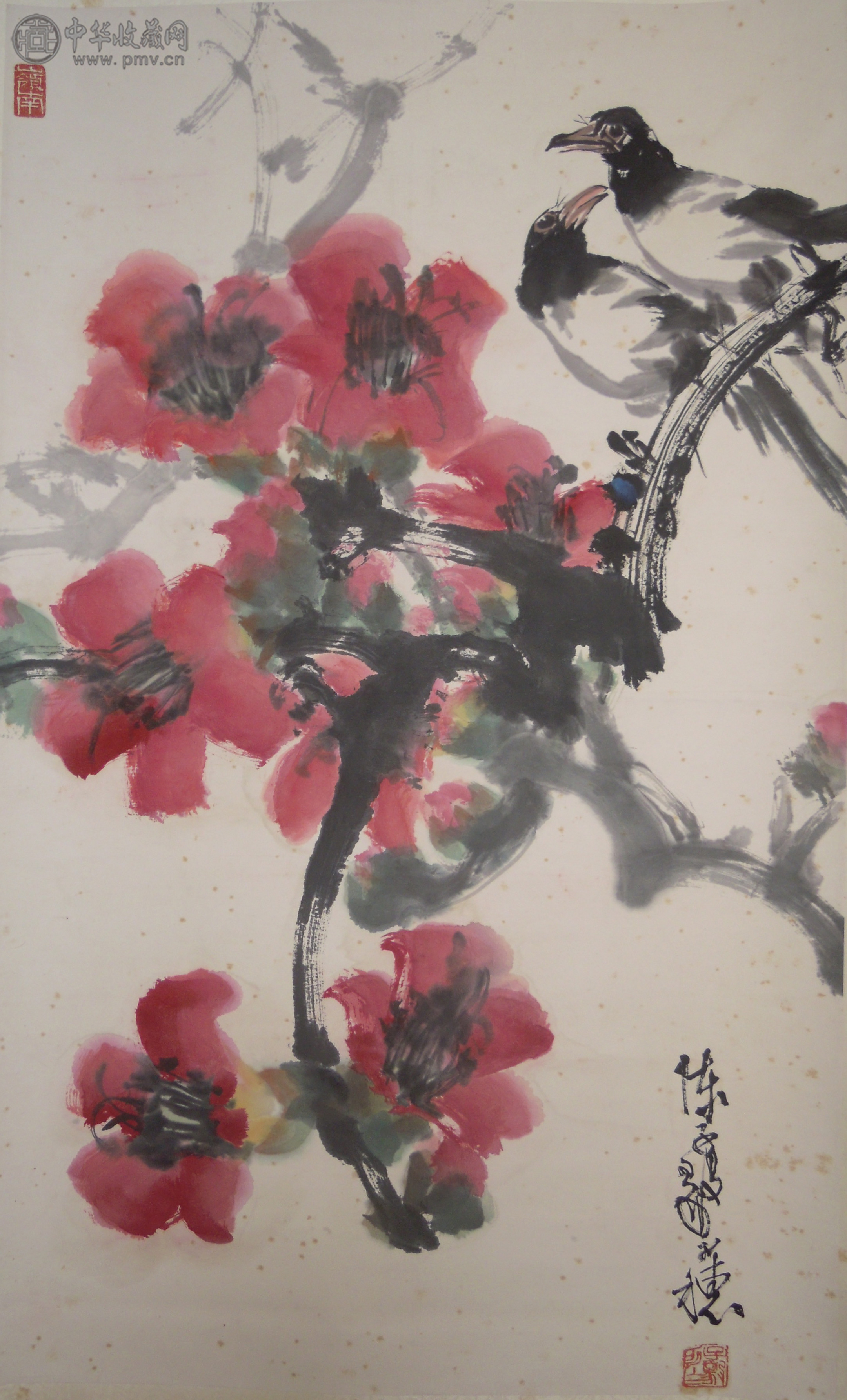 陈子毅  《花鸟》  100x52cm